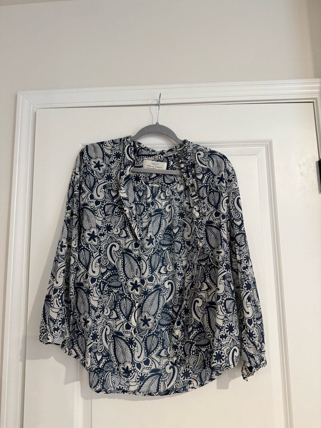 Trovata Navy & White Paisley Button-Down Shirt